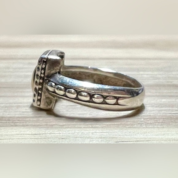 Vintage Carol Felley Sterling Silver & 14K Gold Square Band Ring, Size 5, 3.6g - Picture 3 of 10